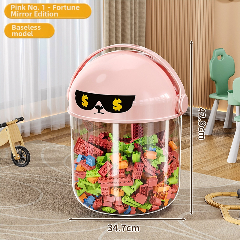 Пластмасова кутия за съхранение на играчки с прахозащитна тръба — модерен минималистичен стил за дневната