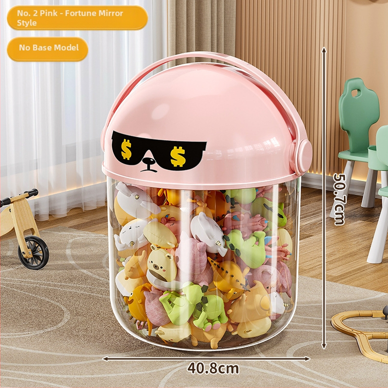 Пластмасова кутия за съхранение на играчки с прахозащитна тръба — модерен минималистичен стил за дневната