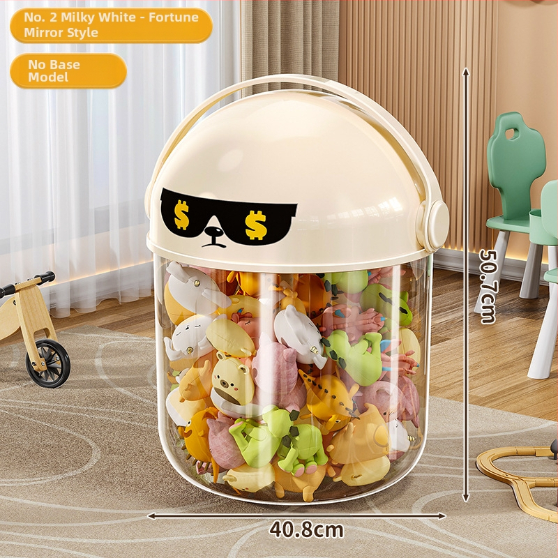 Пластмасова кутия за съхранение на играчки с прахозащитна тръба — модерен минималистичен стил за дневната