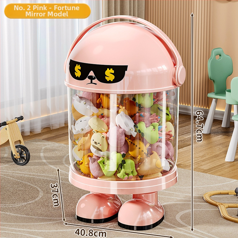 Пластмасова кутия за съхранение на играчки с прахозащитна тръба — модерен минималистичен стил за дневната