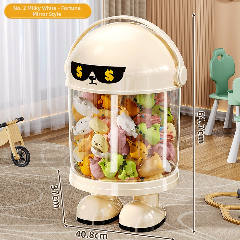 Пластмасова кутия за съхранение на играчки с прахозащитна тръба — модерен минималистичен стил за дневната