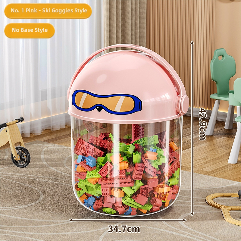 Пластмасова кутия за съхранение на играчки с прахозащитна тръба — модерен минималистичен стил за дневната