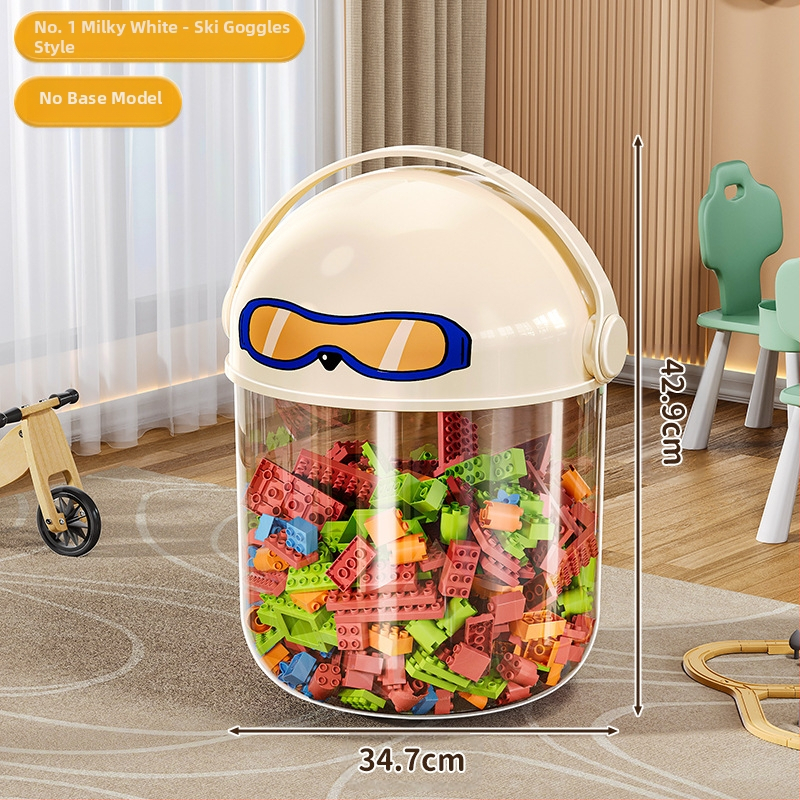 Пластмасова кутия за съхранение на играчки с прахозащитна тръба — модерен минималистичен стил за дневната