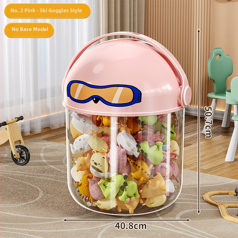 Пластмасова кутия за съхранение на играчки с прахозащитна тръба — модерен минималистичен стил за дневната