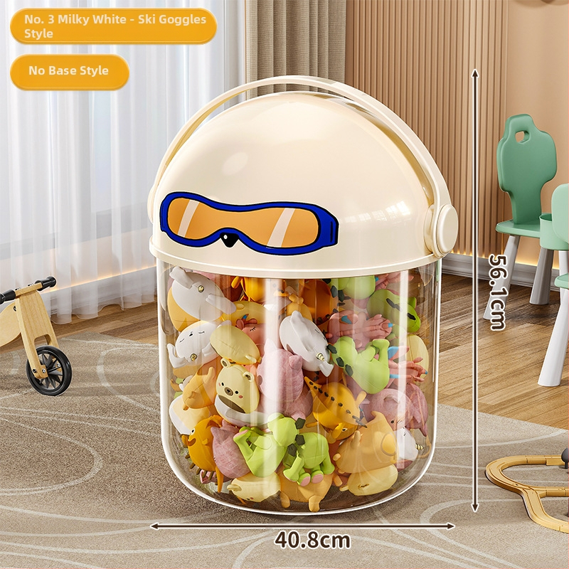 Пластмасова кутия за съхранение на играчки с прахозащитна тръба — модерен минималистичен стил за дневната