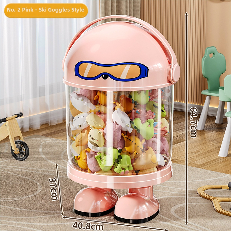 Пластмасова кутия за съхранение на играчки с прахозащитна тръба — модерен минималистичен стил за дневната