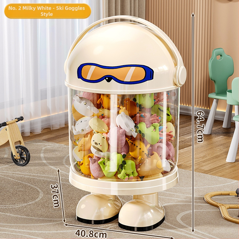 Пластмасова кутия за съхранение на играчки с прахозащитна тръба — модерен минималистичен стил за дневната