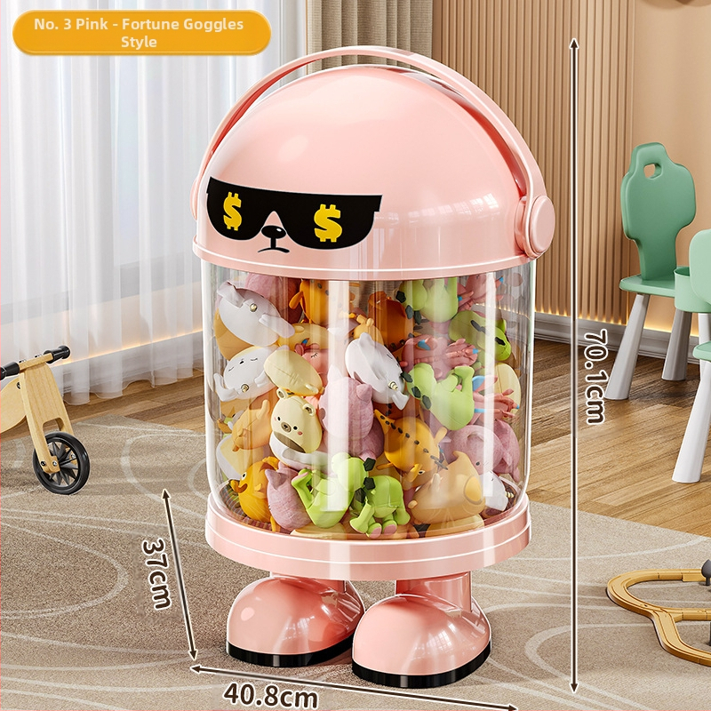 Пластмасова кутия за съхранение на играчки с прахозащитна тръба — модерен минималистичен стил за дневната