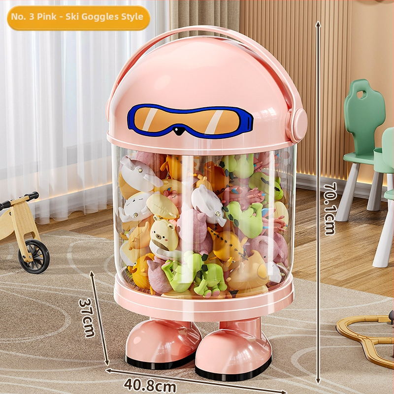 Пластмасова кутия за съхранение на играчки с прахозащитна тръба — модерен минималистичен стил за дневната