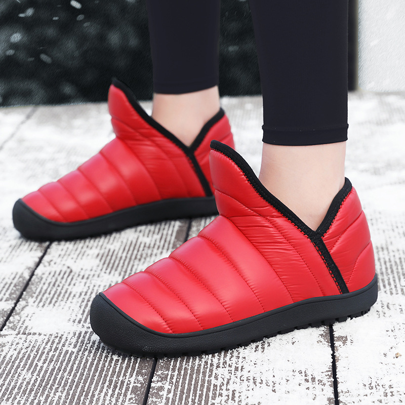 Papuci de casă unisex pentru iarnă – calzi, groși, slip-on, talpă antiderapantă din cauciuc, PU partea superioară