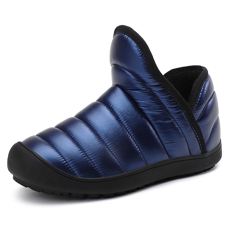 Papuci de casă unisex pentru iarnă – calzi, groși, slip-on, talpă antiderapantă din cauciuc, PU partea superioară