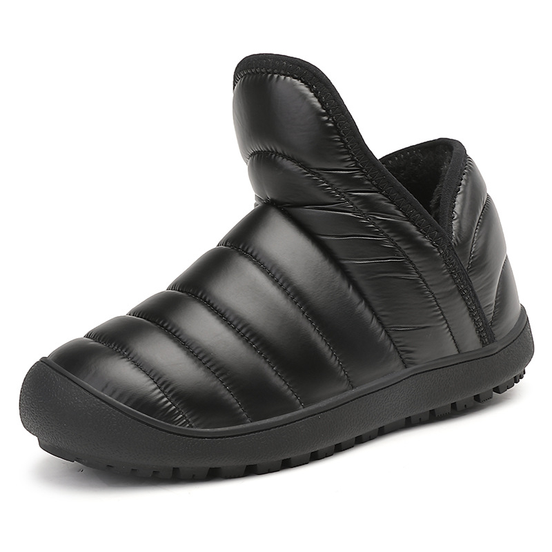 Papuci de casă unisex pentru iarnă – calzi, groși, slip-on, talpă antiderapantă din cauciuc, PU partea superioară