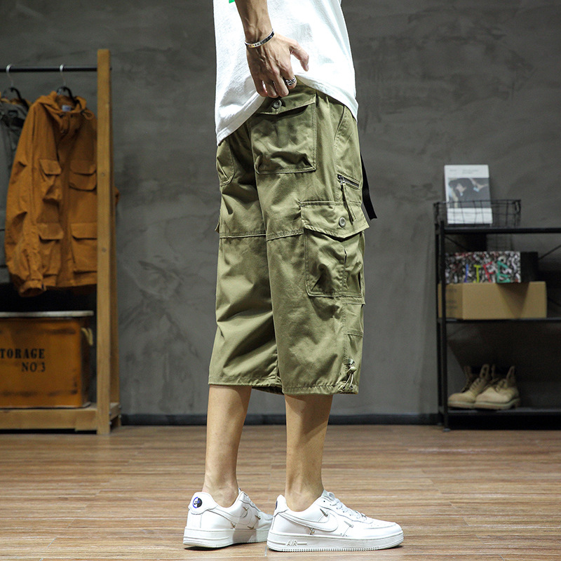 Pantaloni Capri pentru bărbați - croi drept lejer, lungime cropped, vară, stil tânăr