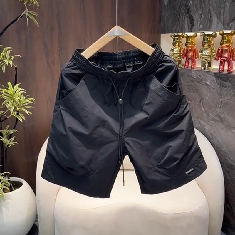 Férfi nyári könnyű, lélegző rövidnadrág, laza szabás, középső derekú, poliészter anyag