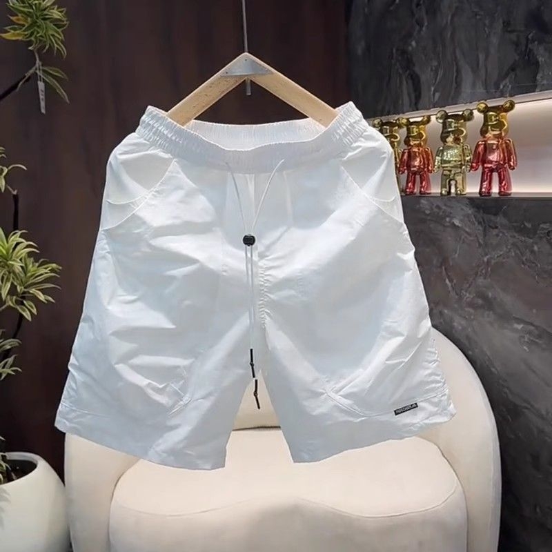 Férfi nyári könnyű, lélegző rövidnadrág, laza szabás, középső derekú, poliészter anyag