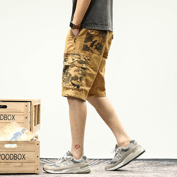 Σορτς καμουφλάζ cargo, φαρδιά γραμμή, βαμβάκι, πολλές τσέπες