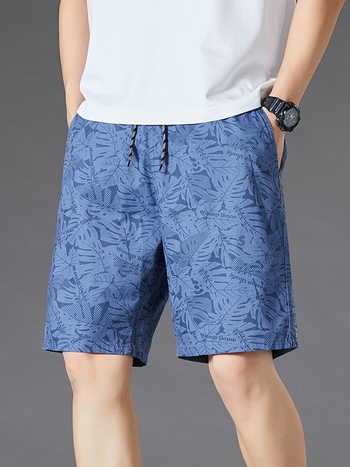 Мъжки памучни къси панталони за лято, свободна кройка, средна талия, 100% памук, спортно-ежедневни