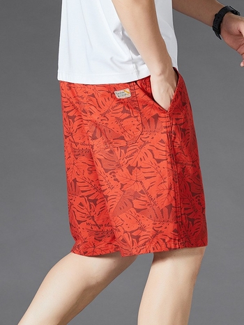 Мъжки памучни къси панталони за лято, свободна кройка, средна талия, 100% памук, спортно-ежедневни