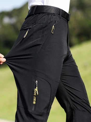 Pantaloni de drumeție pentru bărbați, uscare rapidă, croială relaxată, impermeabili, material din amestec de fibre chimice, primăvară-vară