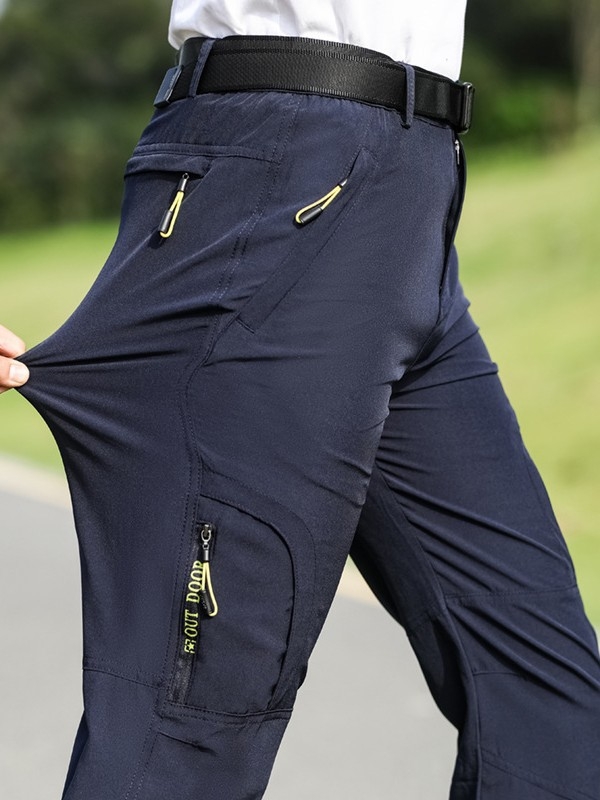Pantaloni de drumeție pentru bărbați, uscare rapidă, croială relaxată, impermeabili, material din amestec de fibre chimice, primăvară-vară