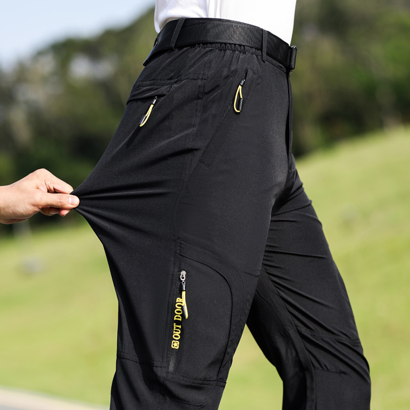 Pantaloni de drumeție pentru bărbați, uscare rapidă, croială relaxată, impermeabili, material din amestec de fibre chimice, primăvară-vară