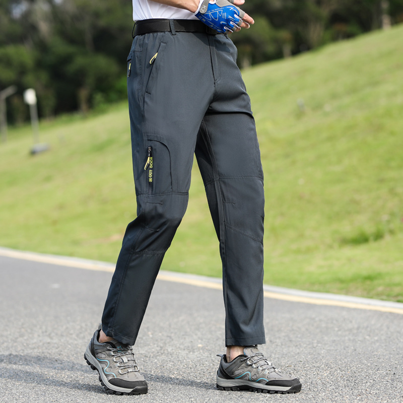 Pantaloni de drumeție pentru bărbați, uscare rapidă, croială relaxată, impermeabili, material din amestec de fibre chimice, primăvară-vară