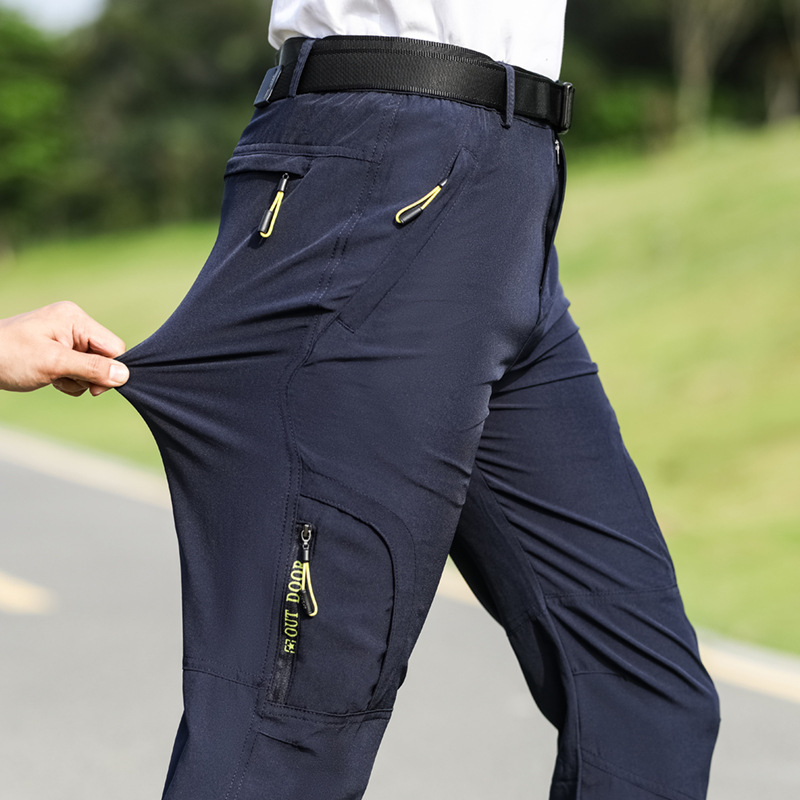 Pantaloni de drumeție pentru bărbați, uscare rapidă, croială relaxată, impermeabili, material din amestec de fibre chimice, primăvară-vară