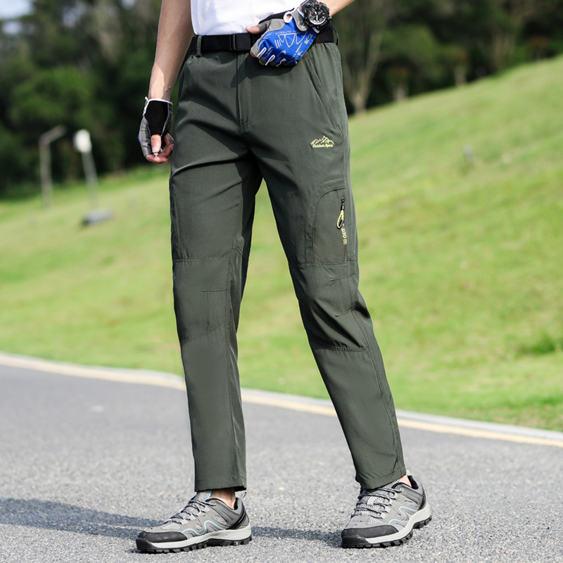 Pantaloni de drumeție pentru bărbați, uscare rapidă, croială relaxată, impermeabili, material din amestec de fibre chimice, primăvară-vară