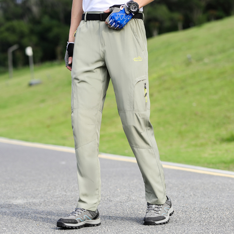 Pantaloni de drumeție pentru bărbați, uscare rapidă, croială relaxată, impermeabili, material din amestec de fibre chimice, primăvară-vară