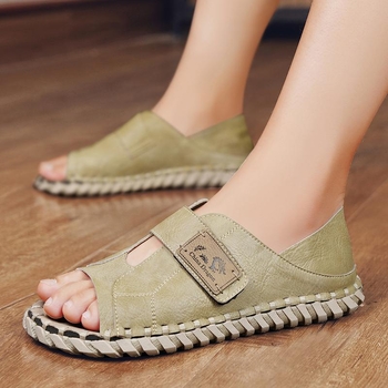 Ανδρικά ναυτικά παπούτσια από δέρμα κατσίκας, με χαραγμένο σχέδιο φτερού, δερμάτινο καπάκι δακτύλων, καλοκαιρινά υποδήματα