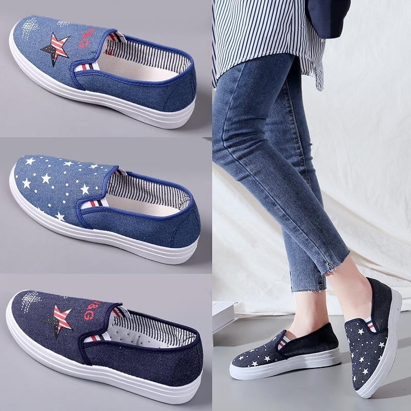 Női vászon slip-on cipő, alacsony bokájú, vászon felsőrész, pamut bélés, injektált műanyag talp