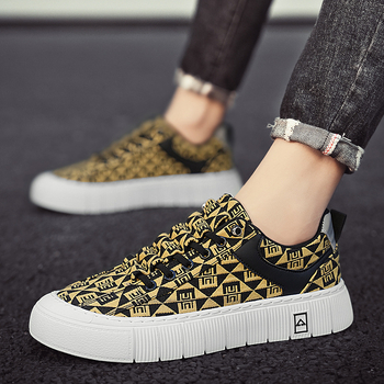 Ανδρικά παπούτσια χαμηλού ύψους με πλατφόρμα, Κορεατικού στυλ, για όλες τις εποχές, πάνω μέρος καμβάς, σόλα PVC, ενισχυμένη πλατφόρμα με έγχυση
