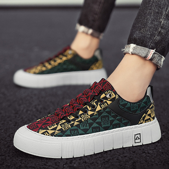 Ανδρικά παπούτσια χαμηλού ύψους με πλατφόρμα, Κορεατικού στυλ, για όλες τις εποχές, πάνω μέρος καμβάς, σόλα PVC, ενισχυμένη πλατφόρμα με έγχυση