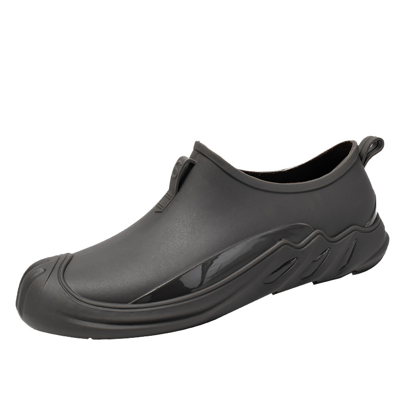 Ghete de ploaie unisex, partea superioară PVC, talpă din plastic, gât scurt, vârf rotund, pentru patru anotimpuri