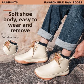 Unisex αδιάβροχες μπότες βροχής για όλες τις εποχές - PVC επάνω μέρος, EVA πάτος, αντιολισθητική σόλα, διχτυωτή επένδυση