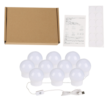 LED осветление за огледало за грим с предно осветяване, въртящ се прибиращ лампов низ, модел Q03, сензорен превключвател