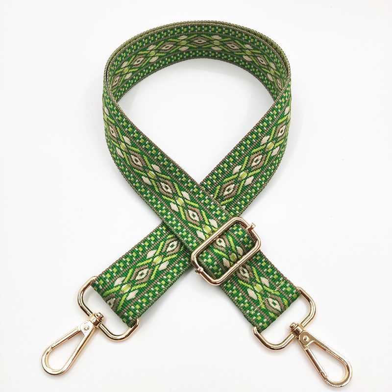 Презрамка за чанти с жакардов ромбовиден модел, широка презрамка, полиестерно-памучна материя, есен 2023 г., функция за намаляване на натоварването