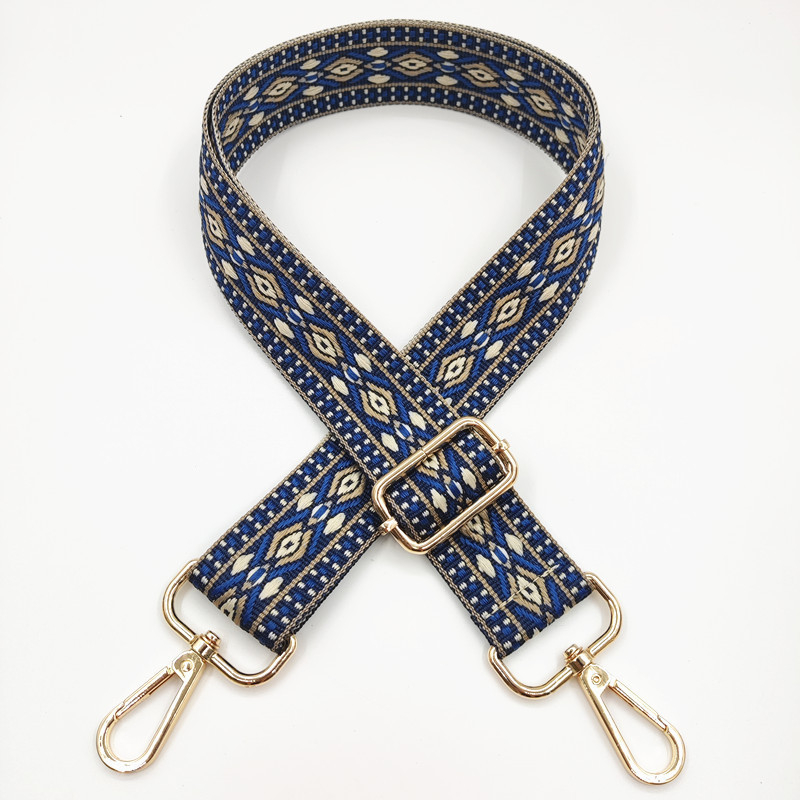 Презрамка за чанти с жакардов ромбовиден модел, широка презрамка, полиестерно-памучна материя, есен 2023 г., функция за намаляване на натоварването