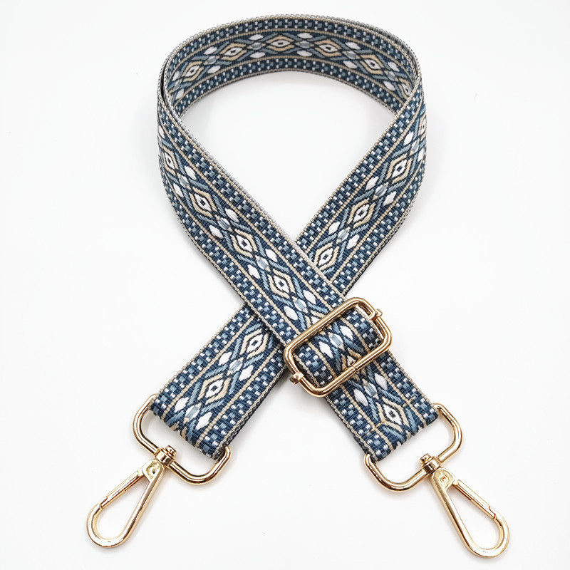 Презрамка за чанти с жакардов ромбовиден модел, широка презрамка, полиестерно-памучна материя, есен 2023 г., функция за намаляване на натоварването