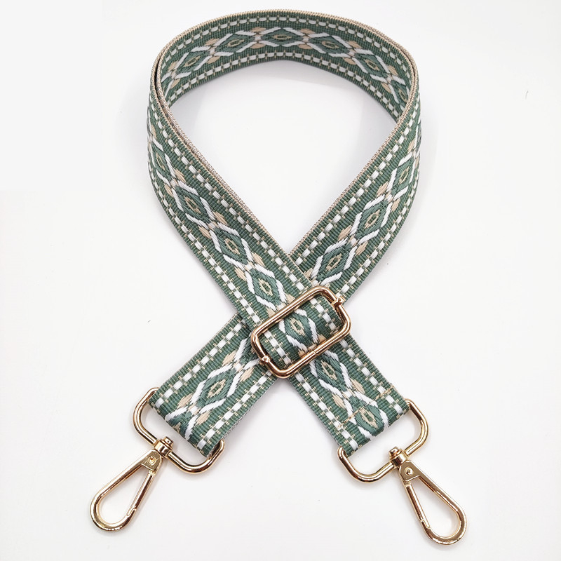 Презрамка за чанти с жакардов ромбовиден модел, широка презрамка, полиестерно-памучна материя, есен 2023 г., функция за намаляване на натоварването