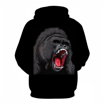 Пуловер с качулка и кръгло деколте, 3D дигитален печат на персонажи, свободна кройка, дълги ръкави, памучен материал