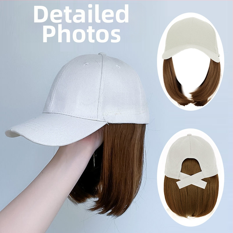 Перука с шапка – боб стил, термоустойчиви влакна, дължина от средна до дълга, модерен корейски стил