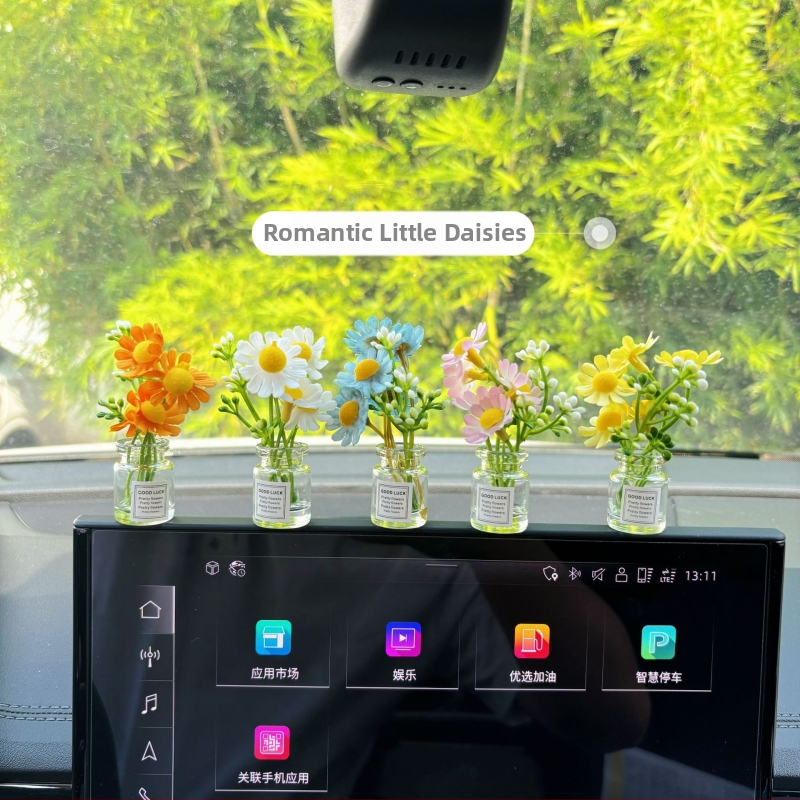 Stiklo automobilio interjero dekoras – saulėgrąžų dizainas, modernus stilius