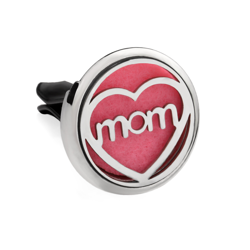 Clip aromaterapie auto, corp metalic, montaj la gurile de aer, parfum floral, conținut <5 ml, volatilizare 1–15 zile