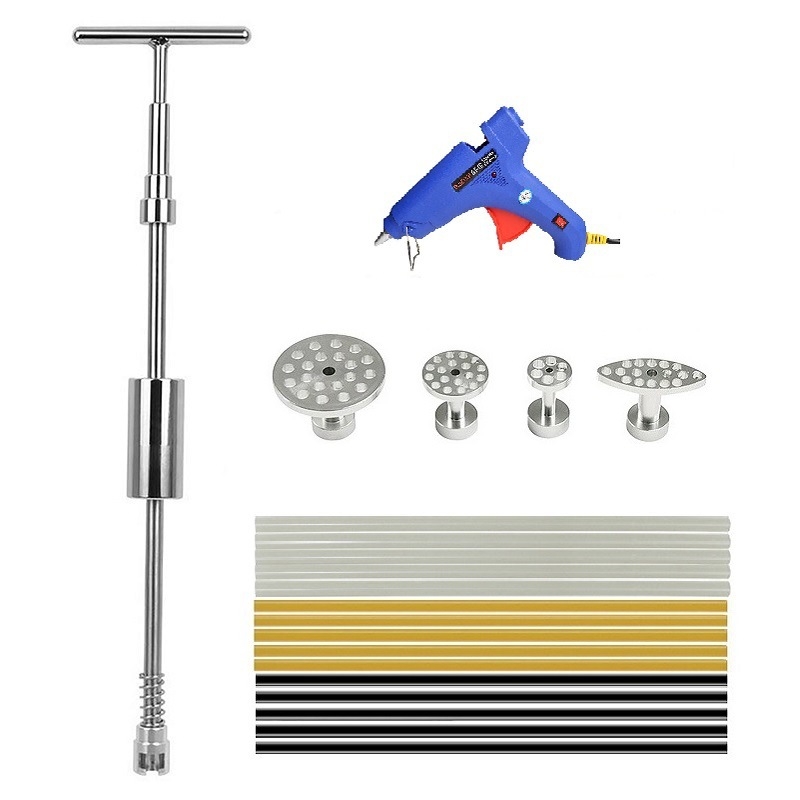 Инструмент за ремонт на вдлъбнати колата – плъзгащ чук, дърпач, тежък издърпващ прът