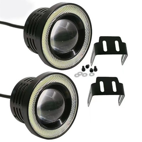 Far LED pentru ceață auto cu angel eyes și COB - 12V, 30W, 1200 lm, 50000 h