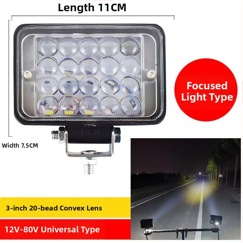 Több‑LED spotfény járművekhez – 144W, 12–80V, IP67, repülőipari alumínium, 30000 óra élettartam