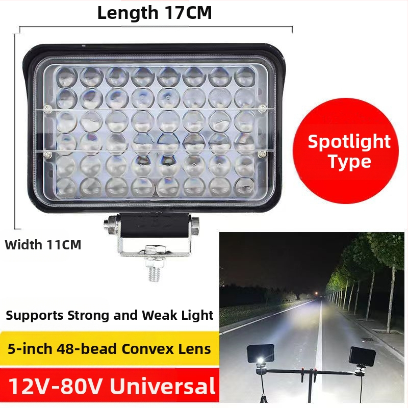 Több‑LED spotfény járművekhez – 144W, 12–80V, IP67, repülőipari alumínium, 30000 óra élettartam