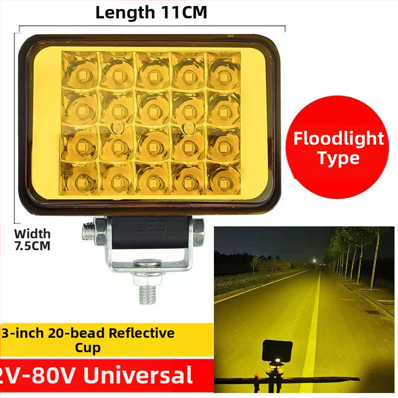 Több‑LED spotfény járművekhez – 144W, 12–80V, IP67, repülőipari alumínium, 30000 óra élettartam