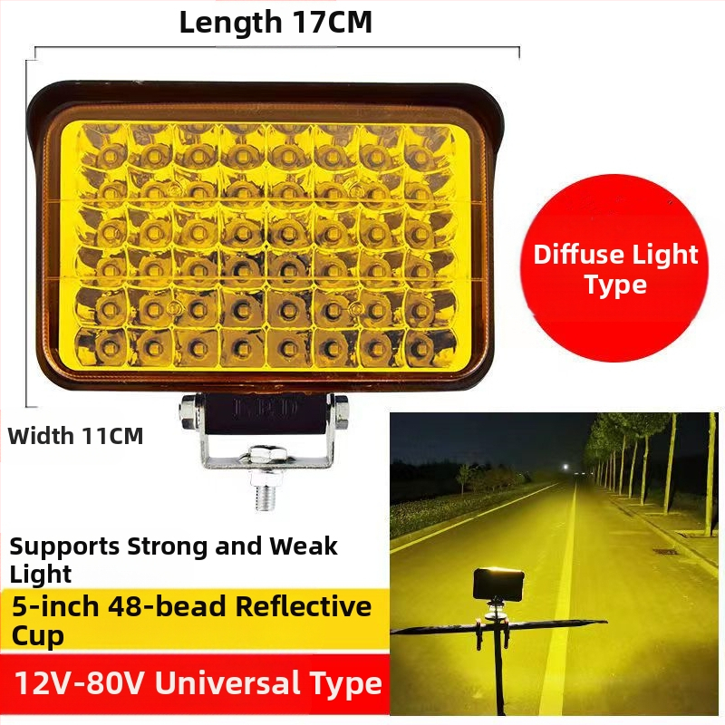 Több‑LED spotfény járművekhez – 144W, 12–80V, IP67, repülőipari alumínium, 30000 óra élettartam